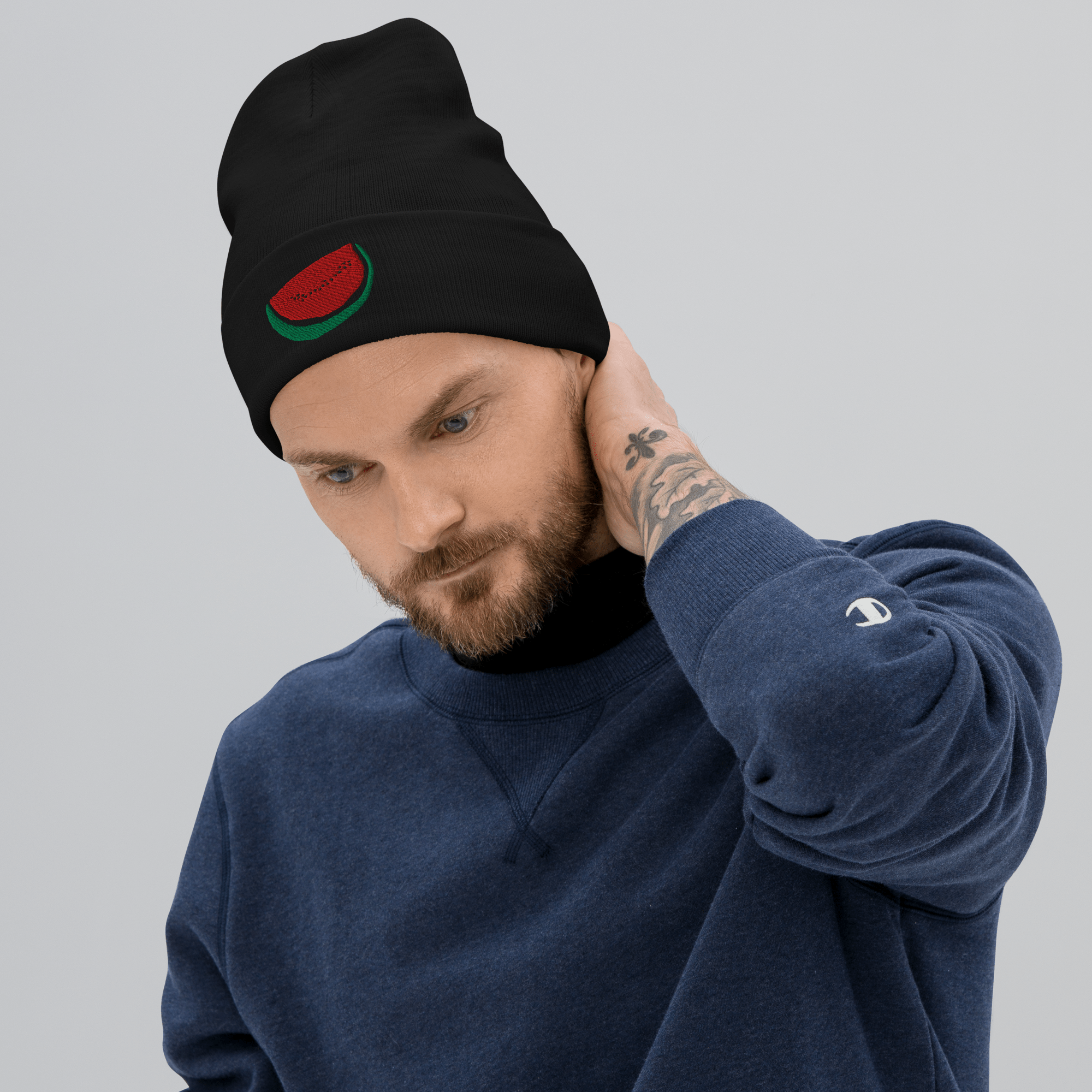 EMBROIDERED WATERMELON BEANIE